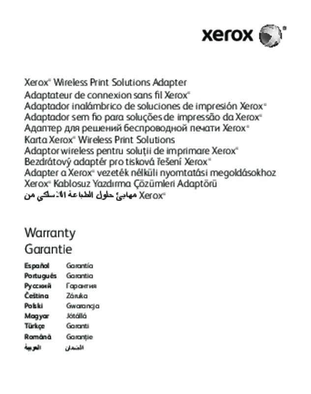 Guide utilisation  XEROX WIRELESS  ADAPTER  de la marque XEROX