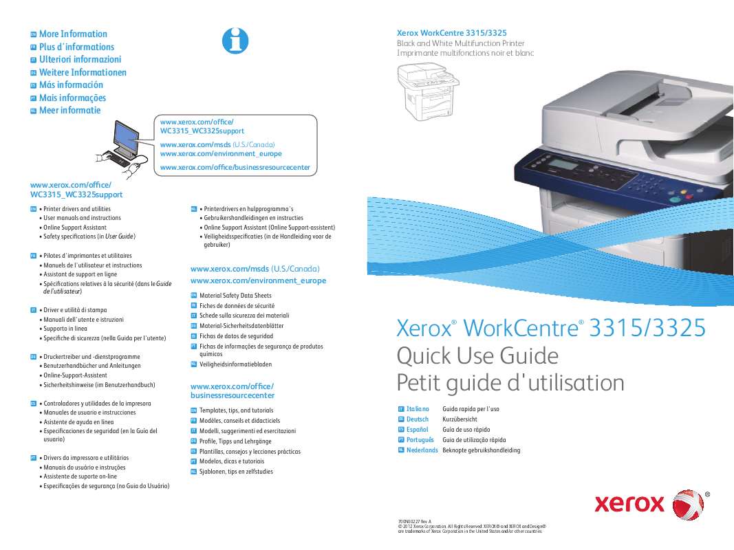 Guide utilisation  XEROX WORKCENTRE 3315  de la marque XEROX