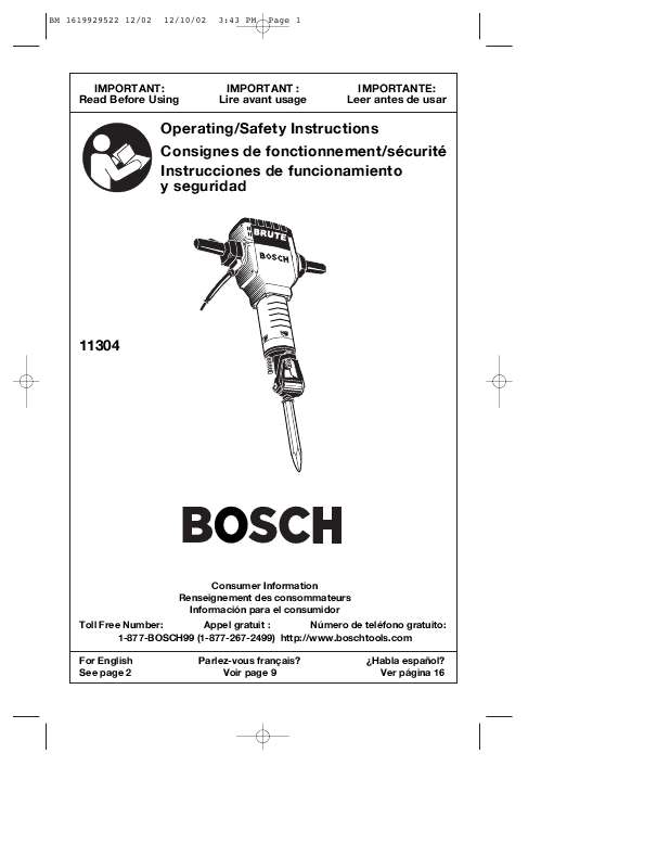 Guide utilisation  BOSCH 11304  de la marque BOSCH