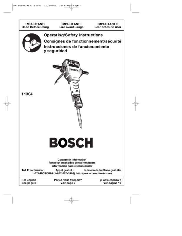 Guide utilisation  BOSCH 11304K  de la marque BOSCH