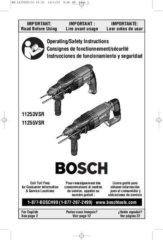 Guide utilisation  BOSCH 12555VSR  de la marque BOSCH