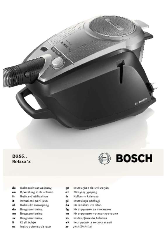 Guide utilisation BOSCH BGS51230 RELAXX'X de la marque BOSCH
