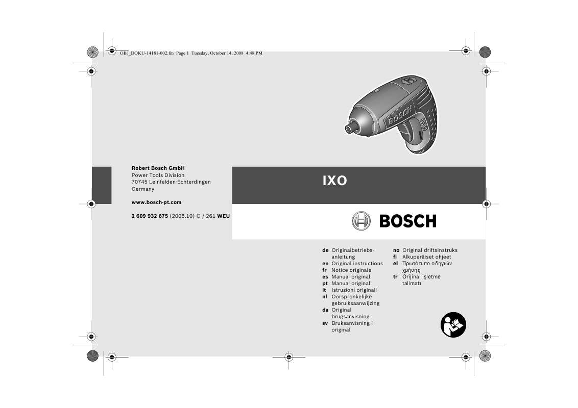 Guide utilisation BOSCH IXO  de la marque BOSCH