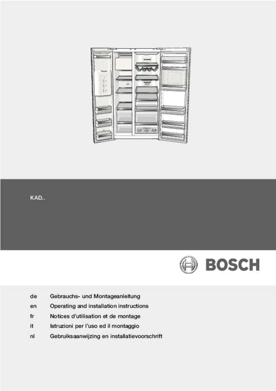 Guide utilisation BOSCH KAD62S21 GLASSLINE de la marque BOSCH