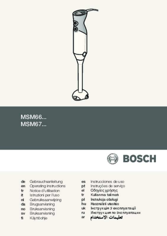Guide utilisation BOSCH MSM66150  de la marque BOSCH