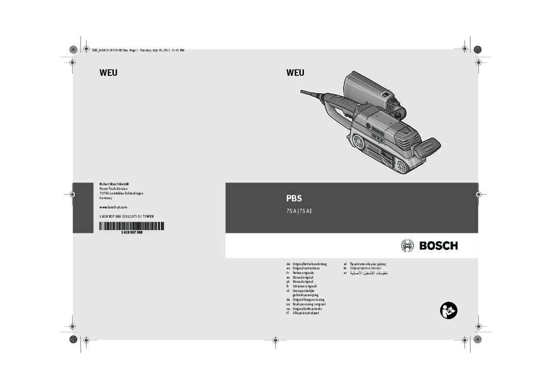 Guide utilisation BOSCH PBS75AE  de la marque BOSCH