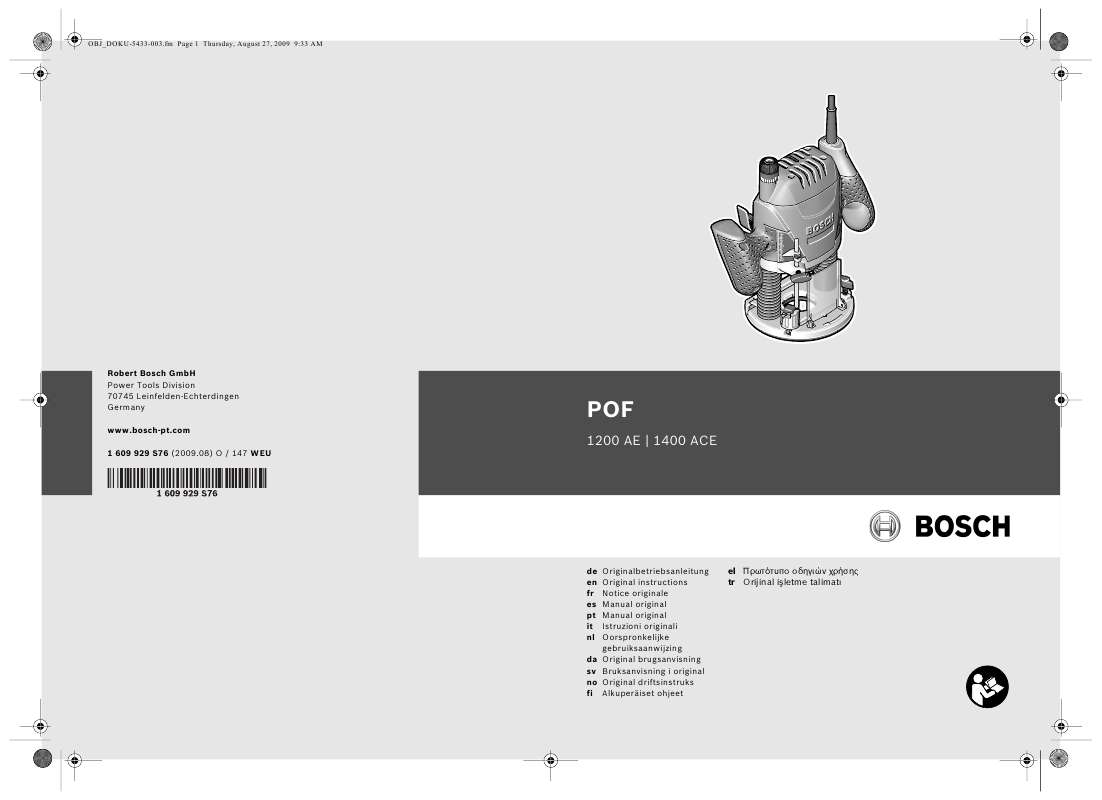 Guide utilisation BOSCH POF1400ACE  de la marque BOSCH
