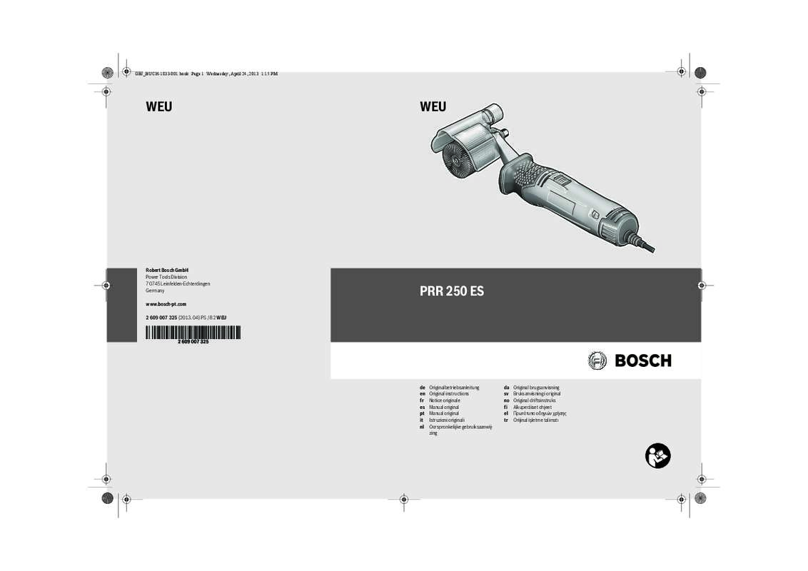 Guide utilisation BOSCH PRR 250 ES  de la marque BOSCH