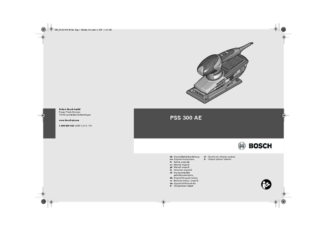 Guide utilisation BOSCH PSS 280  de la marque BOSCH