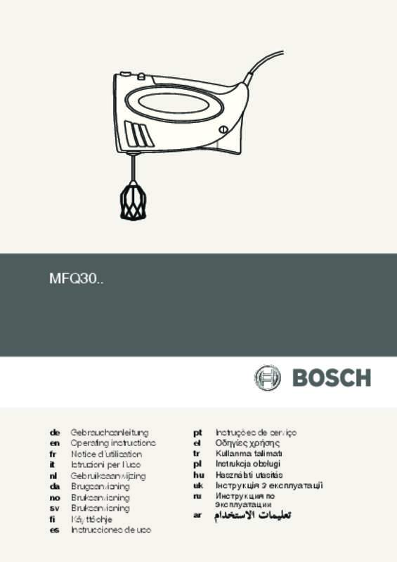 Guide utilisation BOSCH BATTEUR MFQ3030  de la marque BOSCH