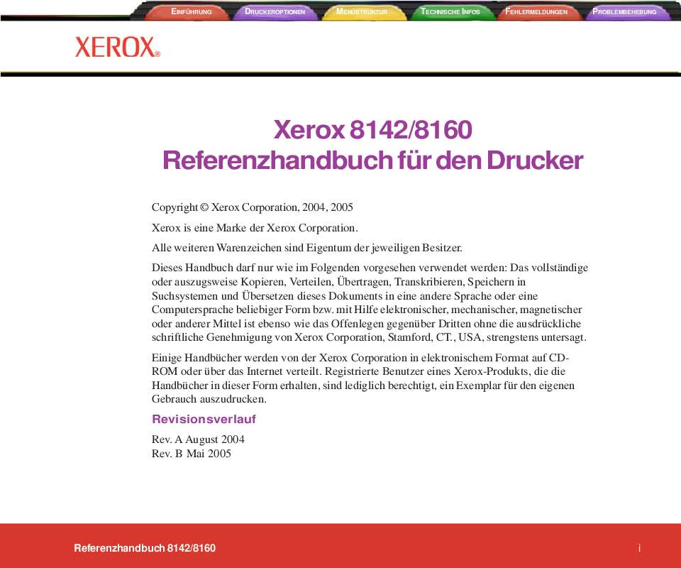Guide utilisation  XEROX 8142  de la marque XEROX