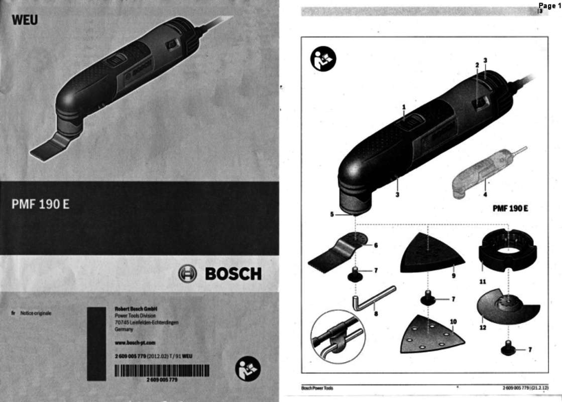 Guide utilisation  BOSCH PMF190E  de la marque BOSCH