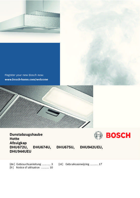 Guide utilisation BOSCH DHU672UFF de la marque BOSCH