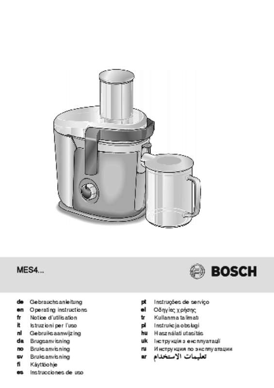 Guide utilisation BOSCH MES4000 VITAJUICE  de la marque BOSCH