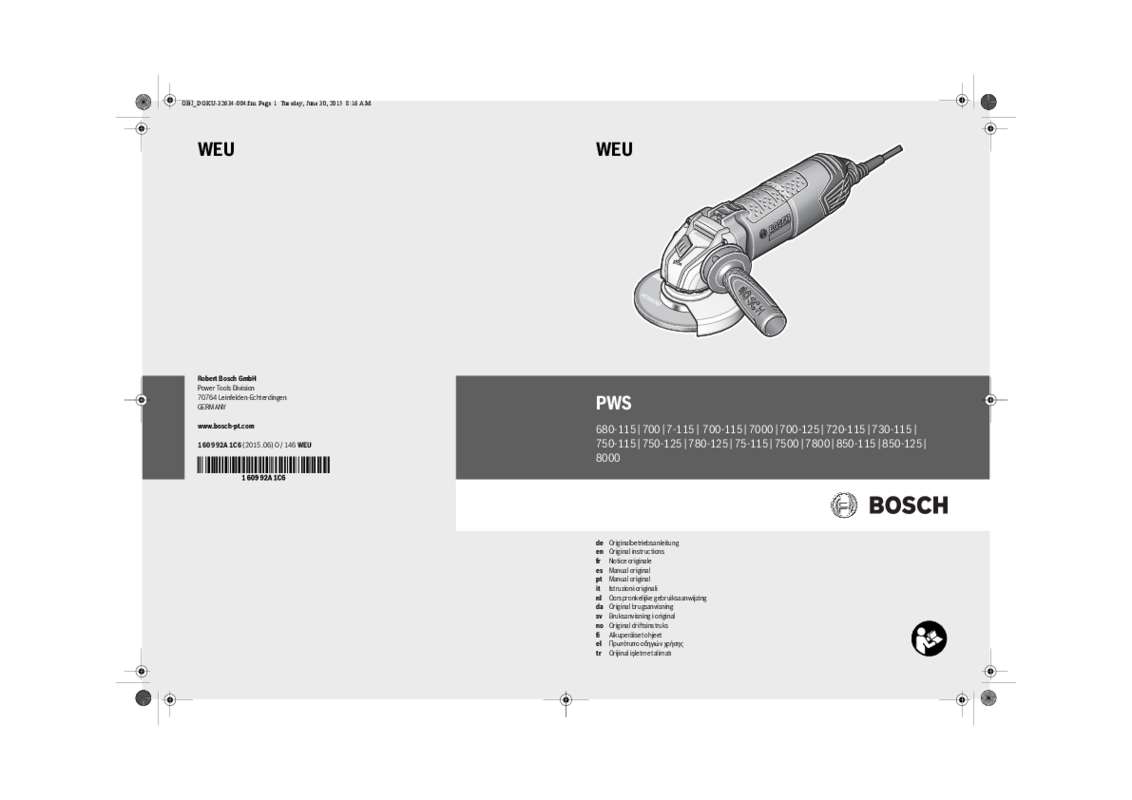 Guide utilisation BOSCH PWS8000  de la marque BOSCH