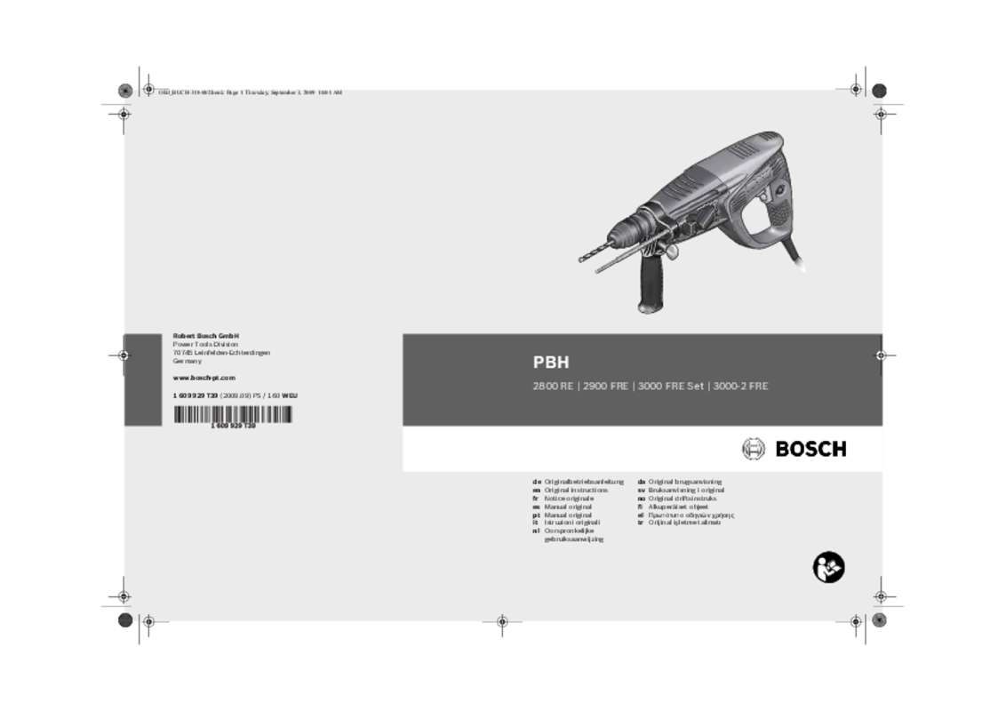 Guide utilisation BOSCH PBH3000 FRE  de la marque BOSCH