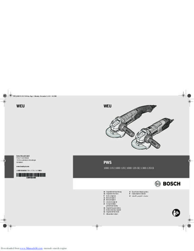 Guide utilisation BOSCH PWS1300-125  de la marque BOSCH