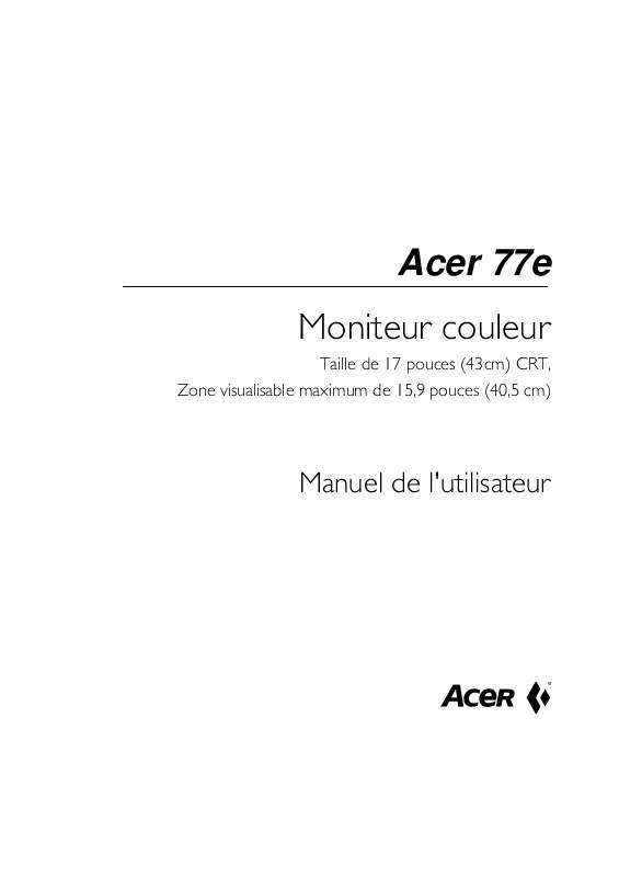 Guide utilisation  ACER MN77XE1  de la marque ACER