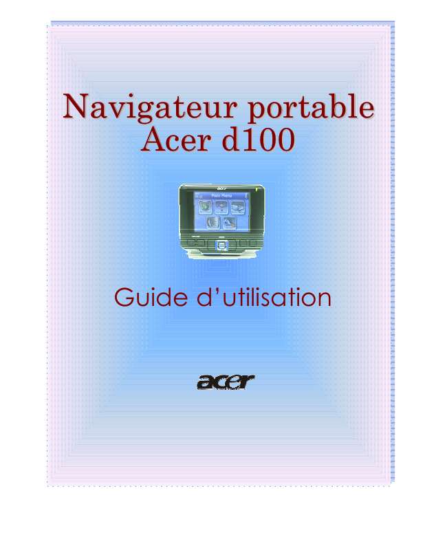 Guide utilisation  ACER D100  de la marque ACER