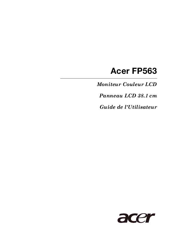 Guide utilisation ACER FP563  de la marque ACER