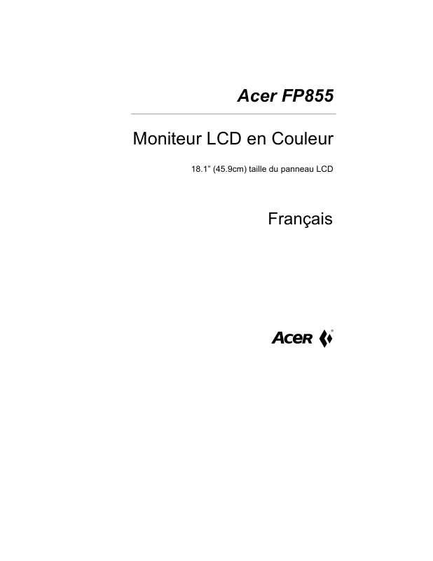 Guide utilisation ACER FP855  de la marque ACER