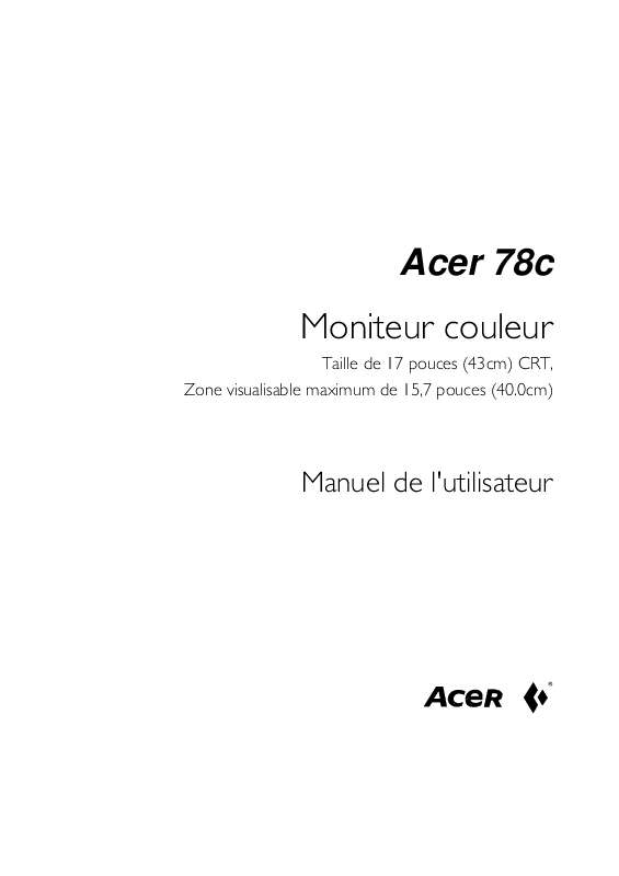 Guide utilisation  ACER MN78C  de la marque ACER