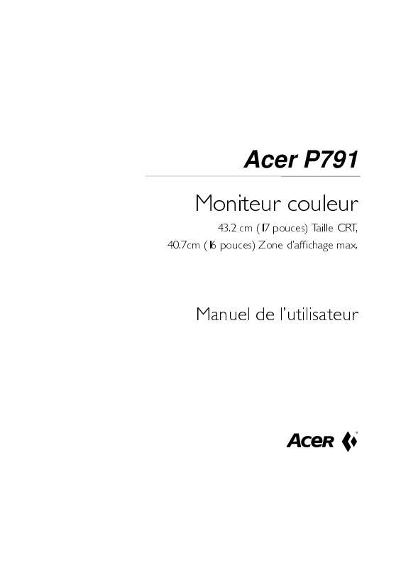 Guide utilisation  ACER P791  de la marque ACER