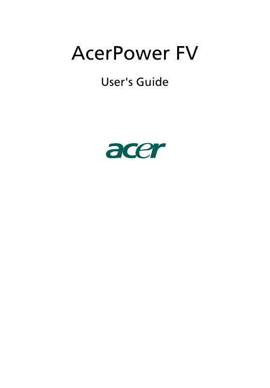 Guide utilisation ACER POWER FV  de la marque ACER