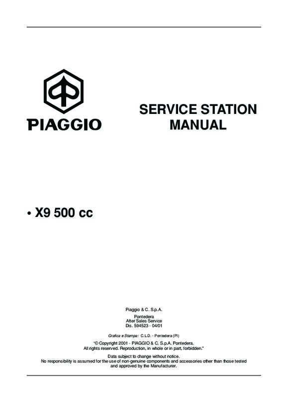 Guide utilisation PIAGGIO X9 500  de la marque PIAGGIO