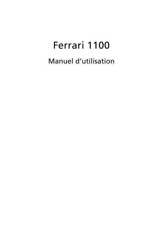 Guide utilisation ACER FERRARI 1100  de la marque ACER