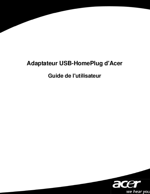 Guide utilisation  ACER HOMEPLUG USB  de la marque ACER