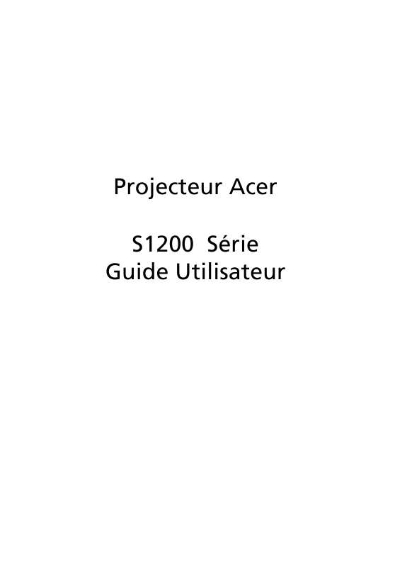 Guide utilisation ACER S1200  de la marque ACER