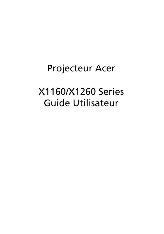 Guide utilisation ACER X1260  de la marque ACER