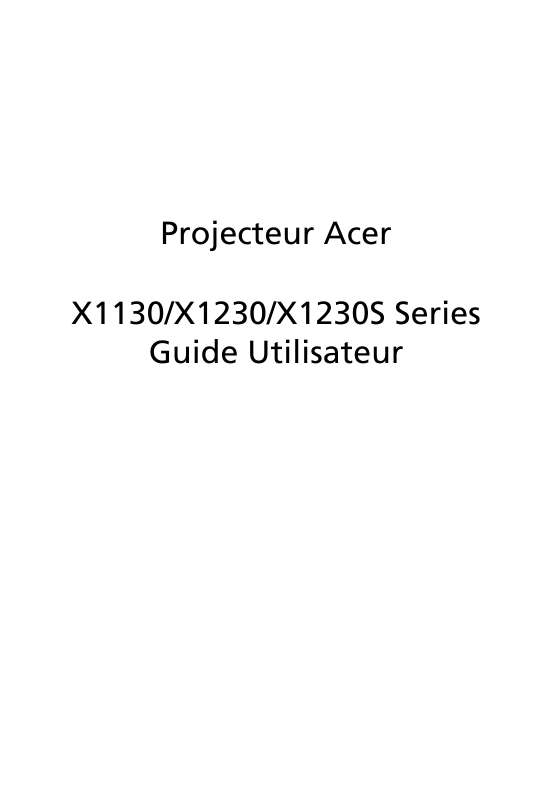 Guide utilisation ACER X1130P  de la marque ACER