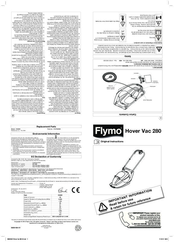 Guide utilisation FLYMO 280  de la marque FLYMO