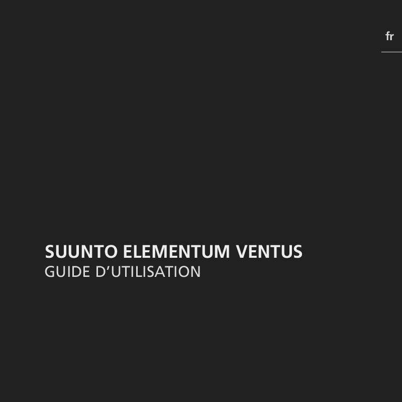 Guide utilisation SUUNTO ELEMENTUM VENTUS  de la marque SUUNTO