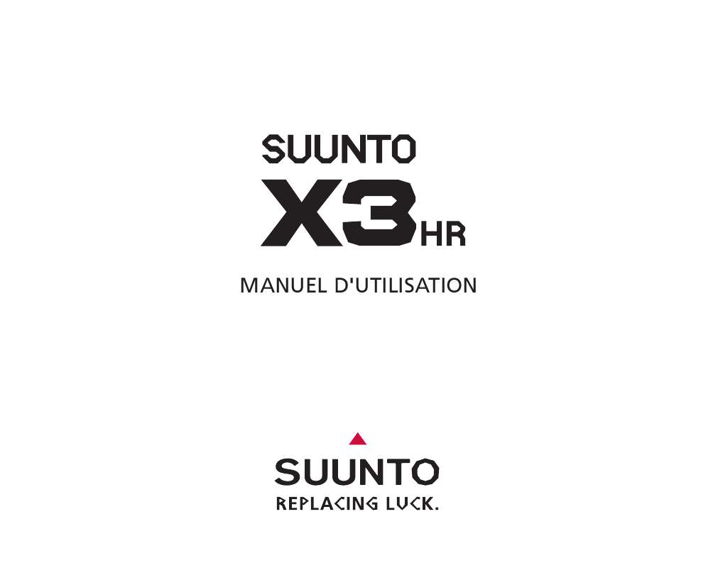 Guide utilisation SUUNTO X3HR  de la marque SUUNTO