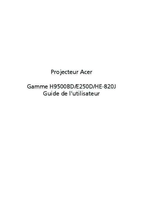 Guide utilisation ACER H9501BD  de la marque ACER