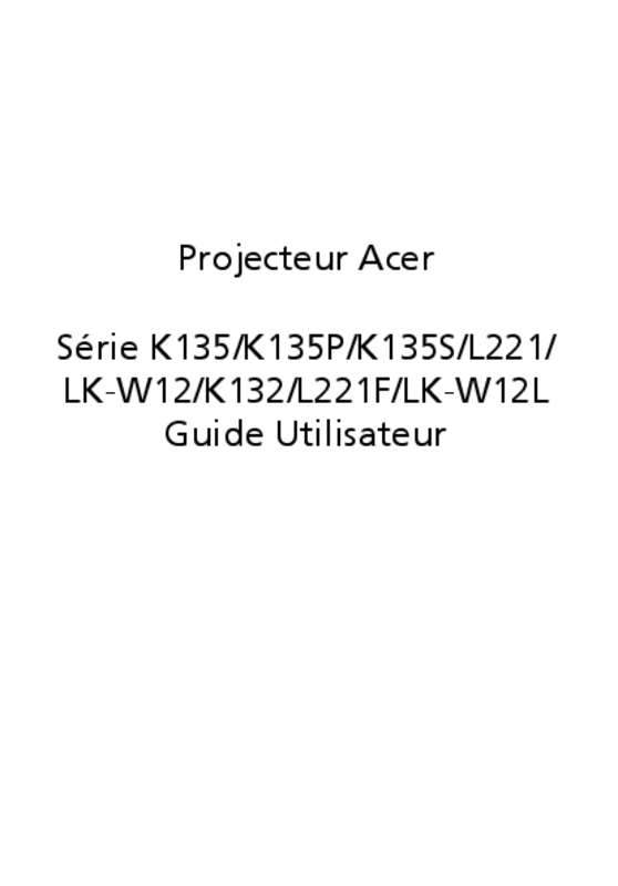 Guide utilisation ACER K132  de la marque ACER