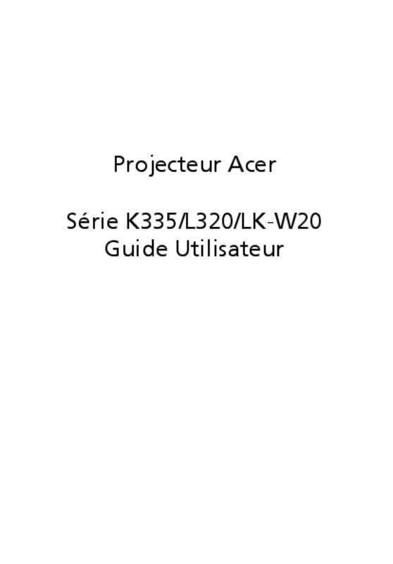 Guide utilisation ACER K335  de la marque ACER