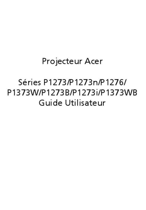 Guide utilisation ACER P1273  de la marque ACER