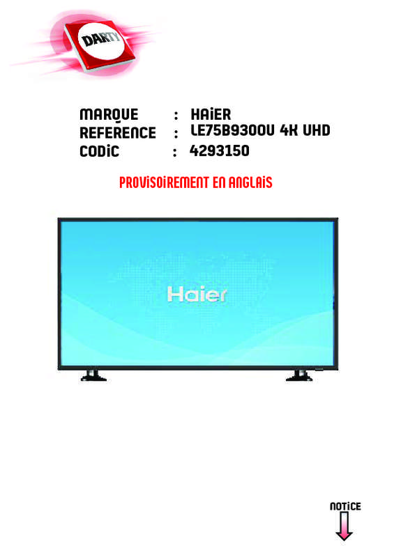Guide utilisation HAIER LE75B9300U  de la marque HAIER