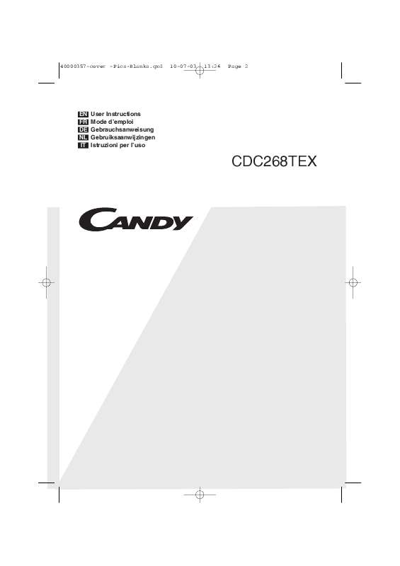 Guide utilisation  CANDY CDC268TEX  de la marque CANDY