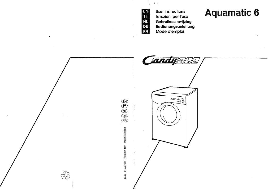 Guide utilisation  CANDY AQUAMATIC 6  de la marque CANDY