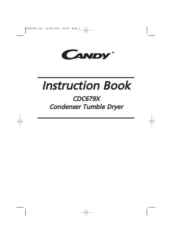 Guide utilisation  CANDY CDC 679 X  de la marque CANDY