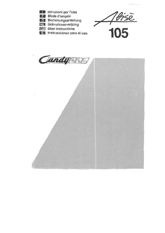 Guide utilisation  CANDY ALISE 105  de la marque CANDY