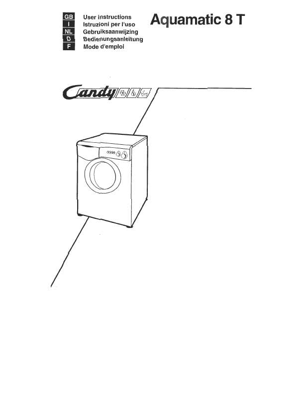 Guide utilisation  CANDY AQUAMATIC 8 T  de la marque CANDY