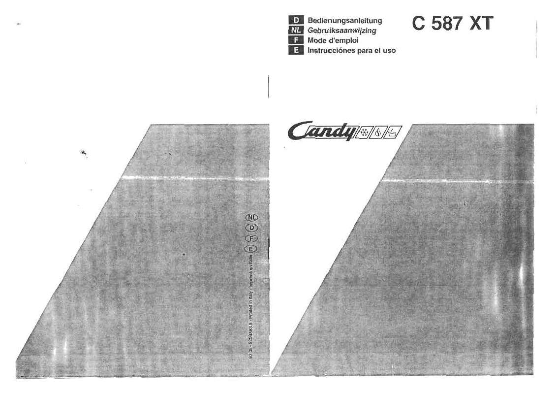 Guide utilisation  CANDY C 587 XT  de la marque CANDY