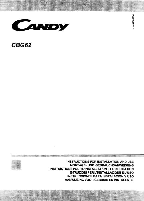 Guide utilisation  CANDY CBG62  de la marque CANDY