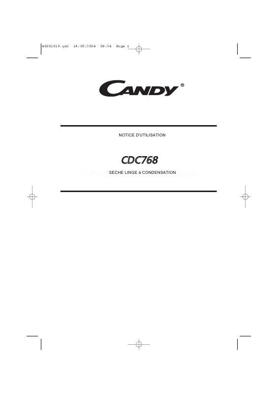 Guide utilisation  CANDY CDC768  de la marque CANDY